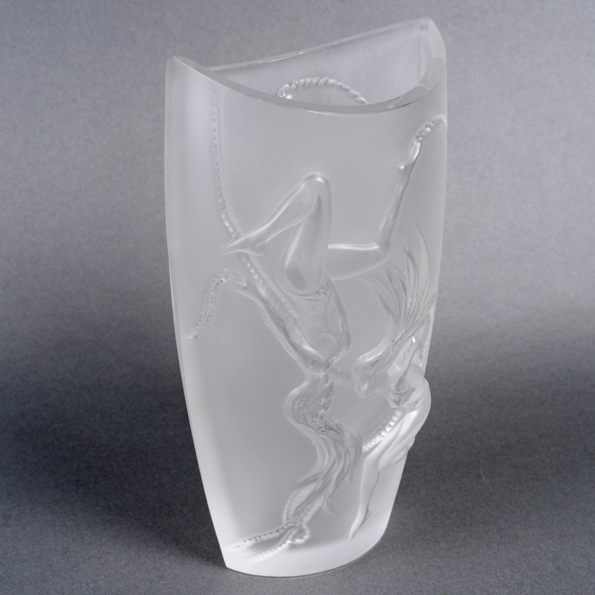 Lalique France - Vase "cordes" Crystal -photo-3