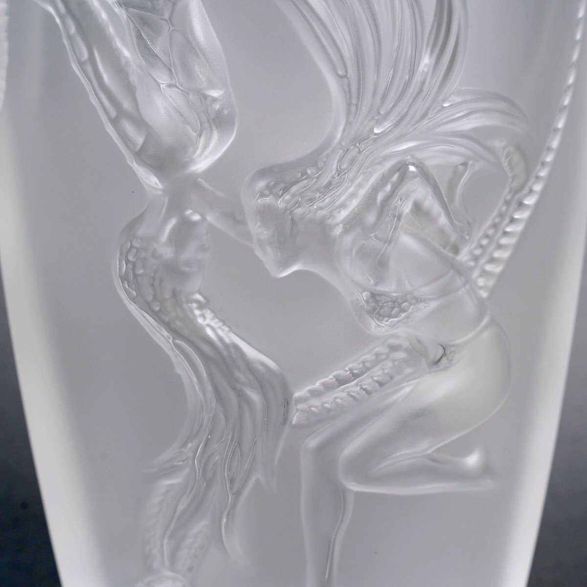 Lalique France - Vase "cordes" Crystal -photo-1