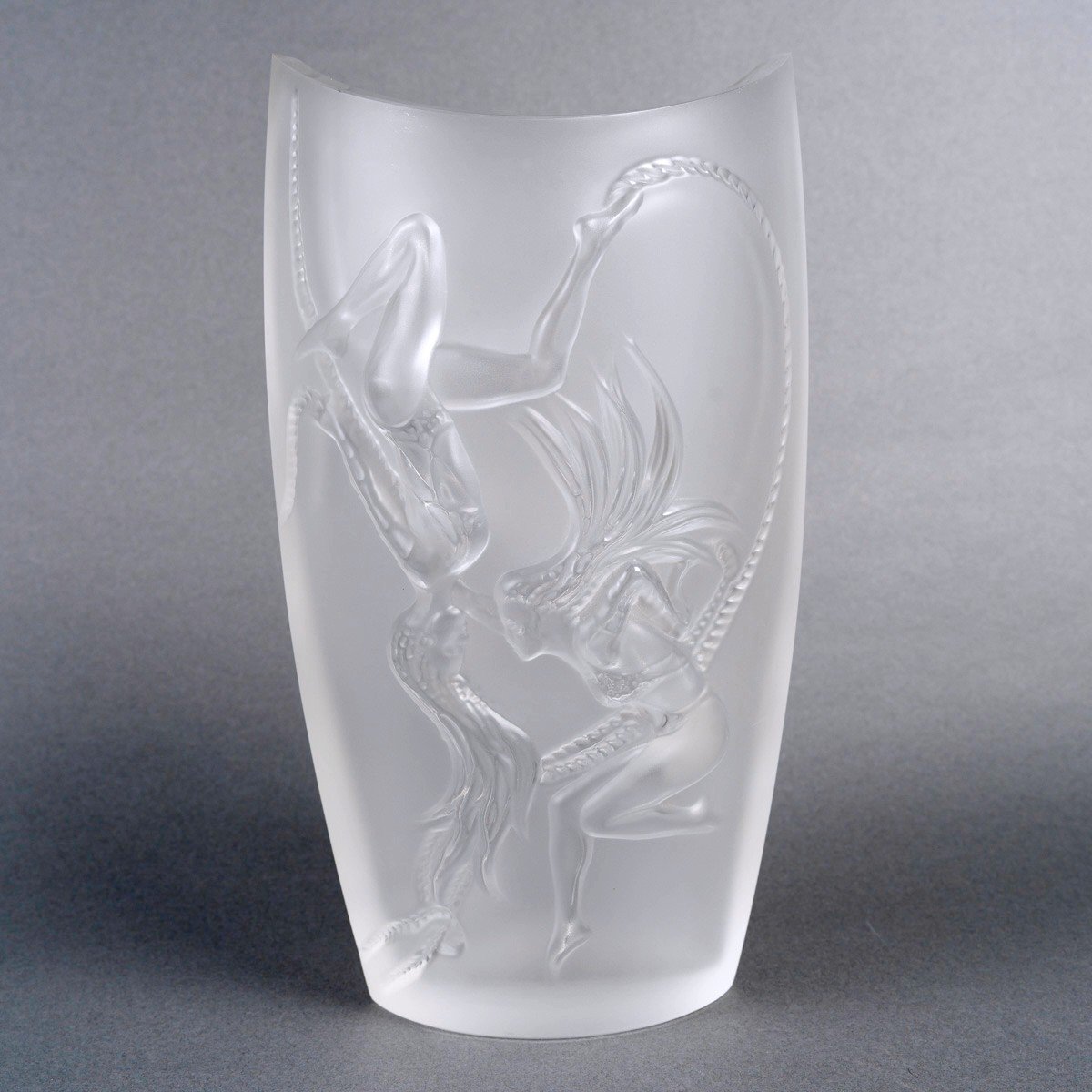 Lalique France - Vase "cordes" Crystal 