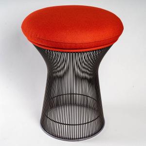 Warren Platner - Knoll International - Tabouret Tissus Kvadrat Tonus Structure Métal Bronze