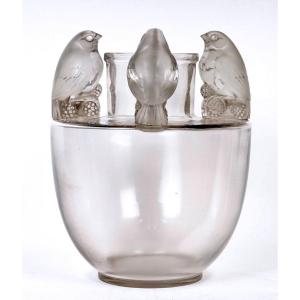 1927 René Lalique - Vase Bellecour Verre Blanc