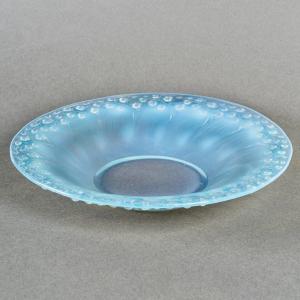 1931 René Lalique - Coupe Muguet Verre Opalescent Patiné Bleu