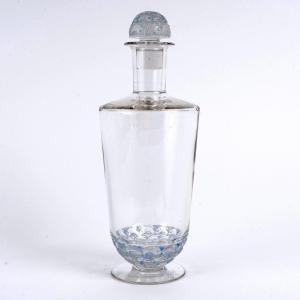 1931 René Lalique - Decanter Pouilly Fishes Glass With Blue Patina