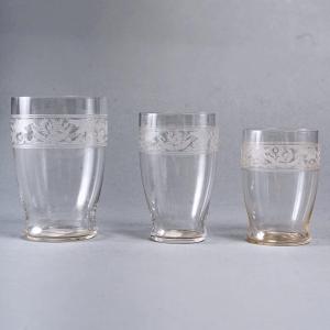 Baccarat - Tumblers Glasses Set Swans Crystal - 32 Pieces