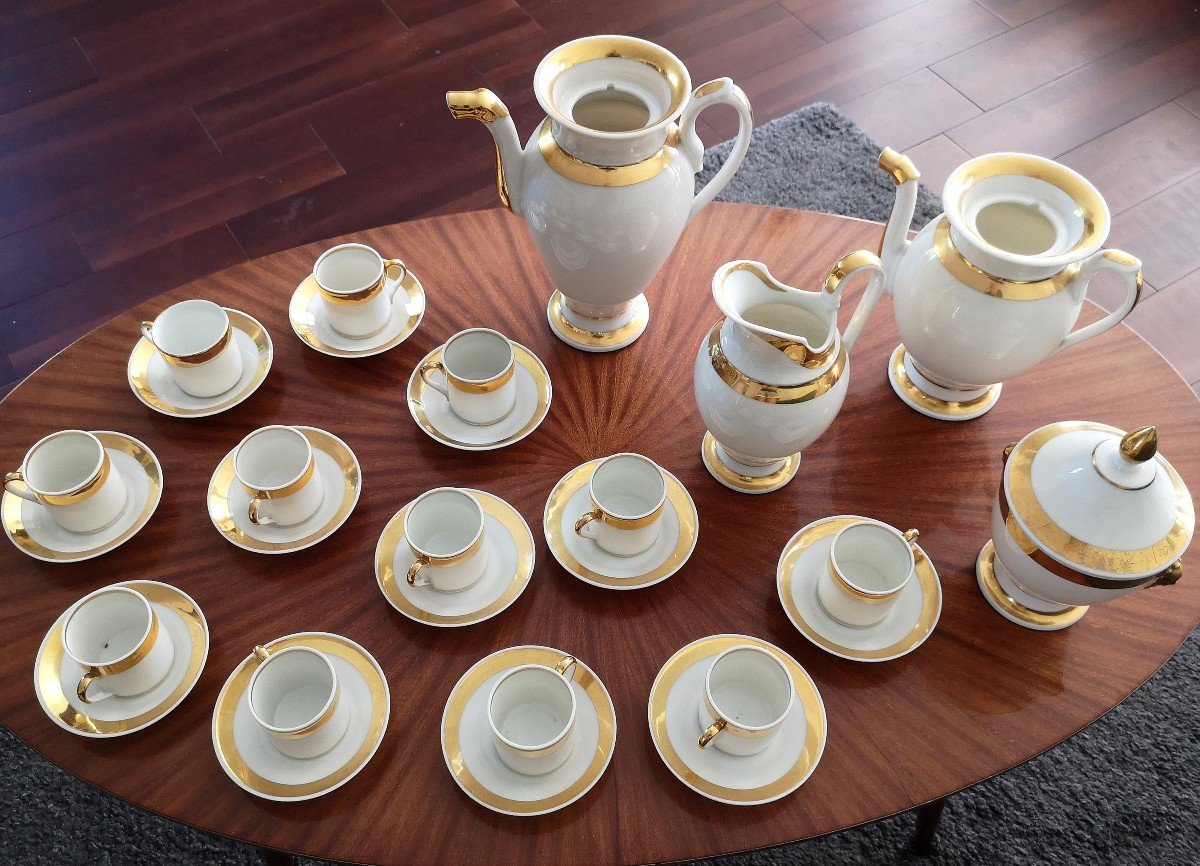 White Porcelain And Gold Coffee Service Empire Period-photo-2