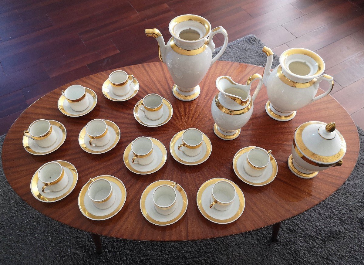 White Porcelain And Gold Coffee Service Empire Period-photo-3