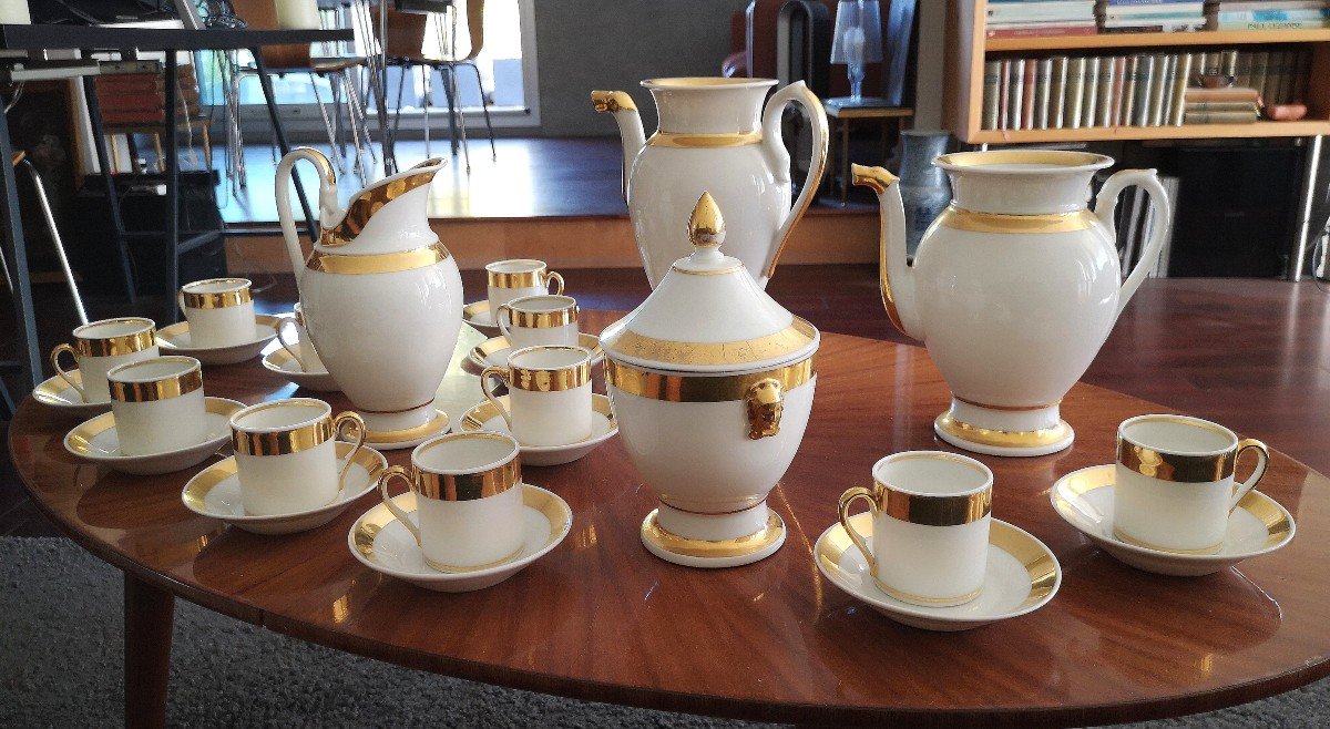 White Porcelain And Gold Coffee Service Empire Period-photo-1