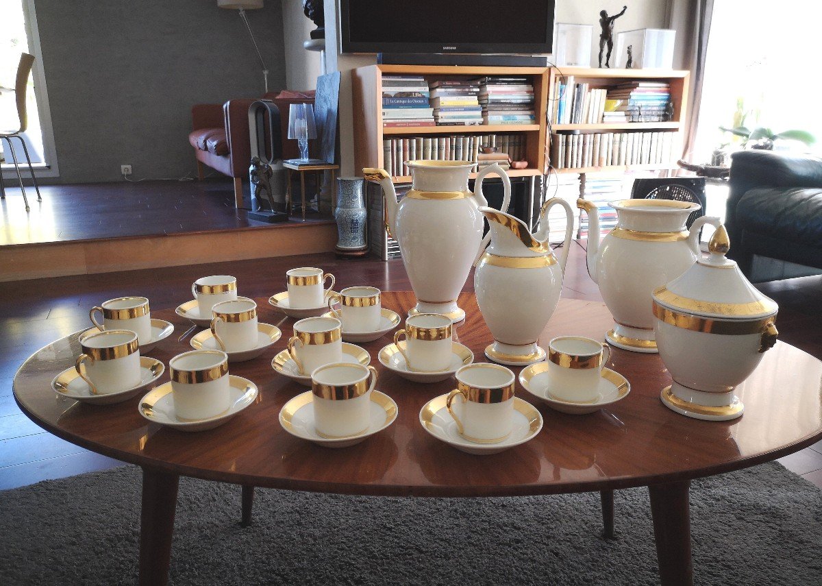 White Porcelain And Gold Coffee Service Empire Period-photo-3