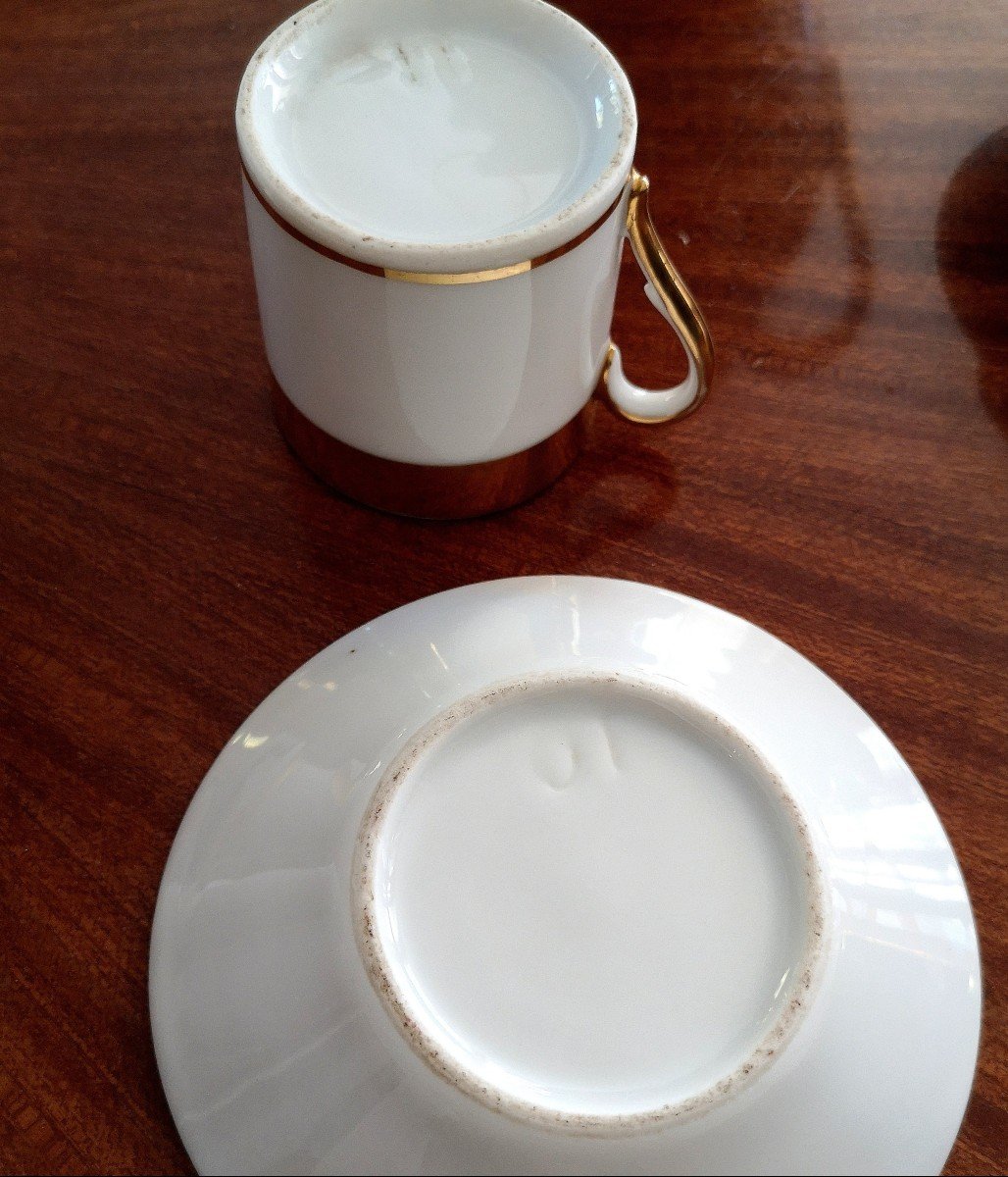 White Porcelain And Gold Coffee Service Empire Period-photo-5