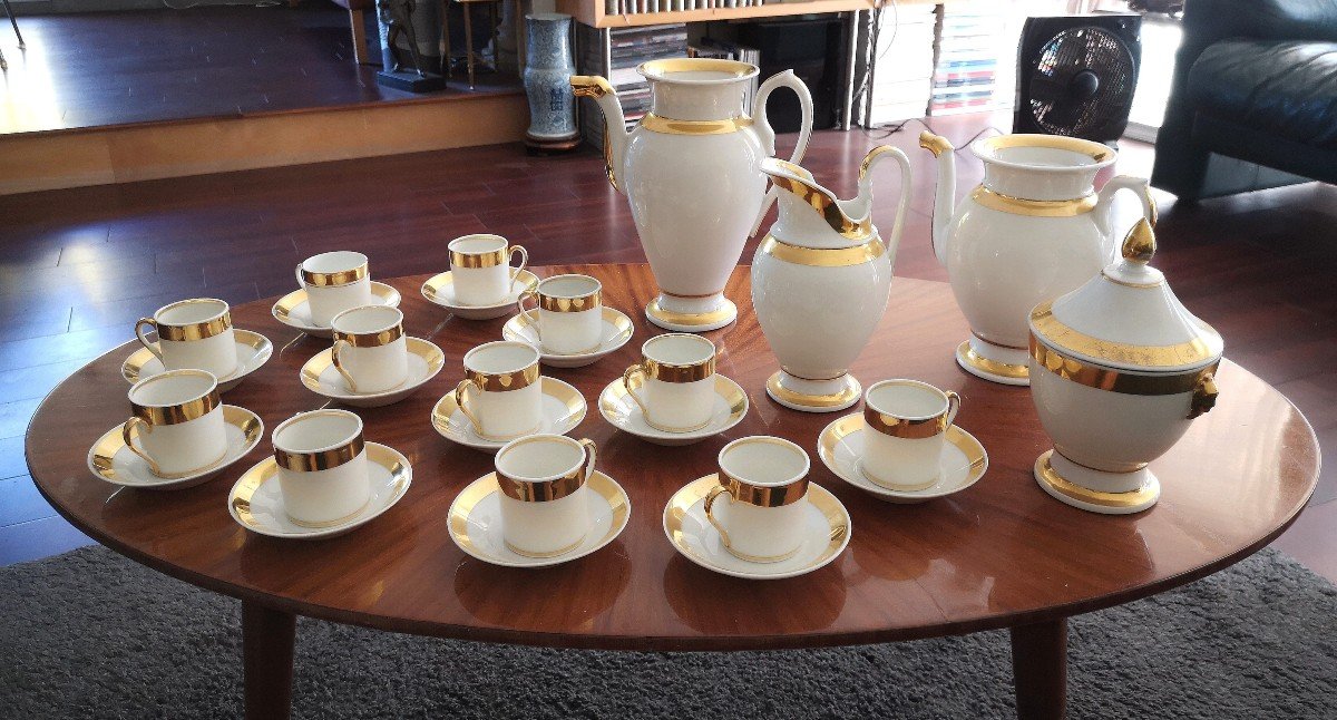 White Porcelain And Gold Coffee Service Empire Period