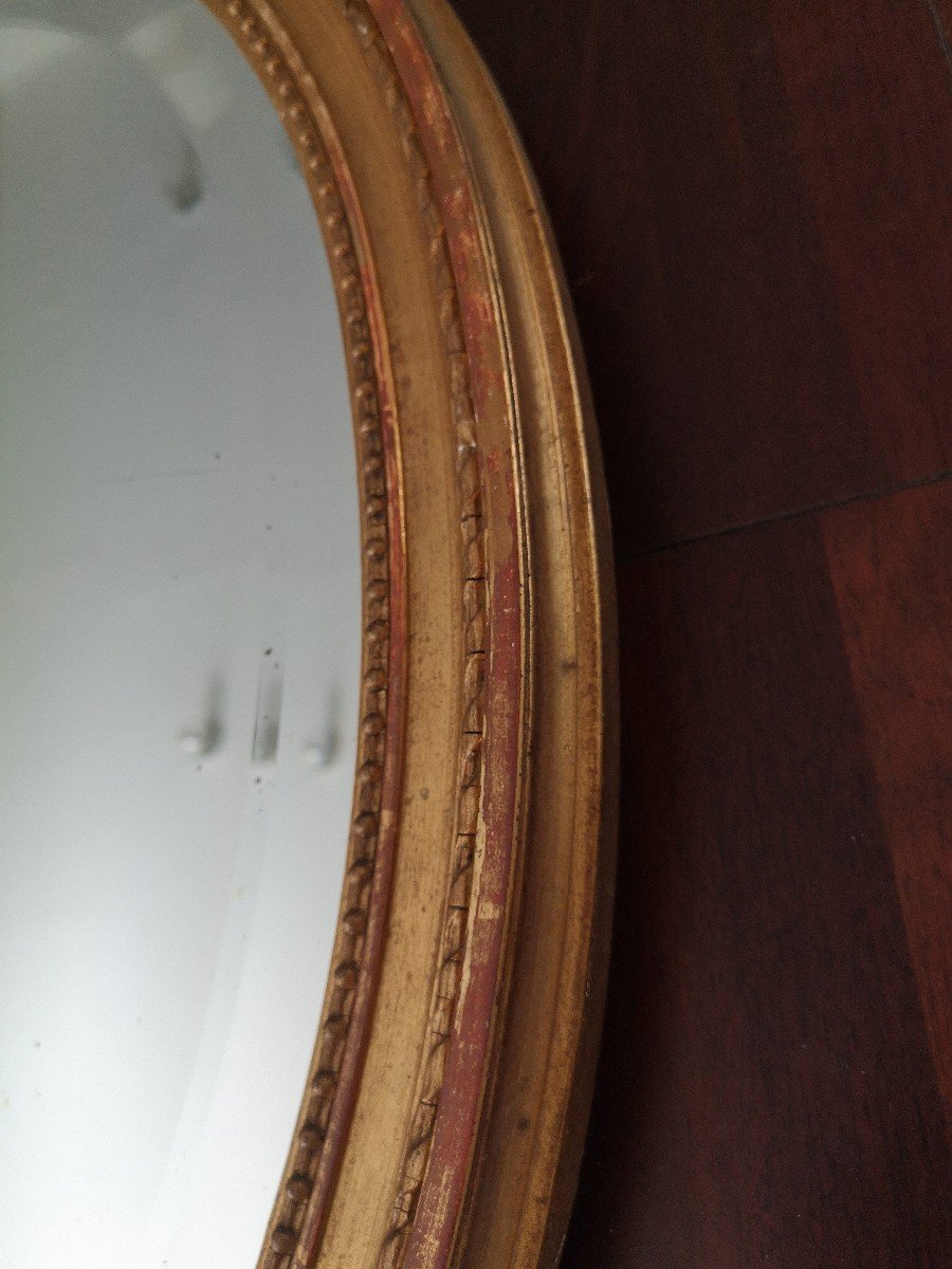 Mirror. Carved Wood. Gilded Napoleon III Louis XVI Style 51 X 69-photo-1