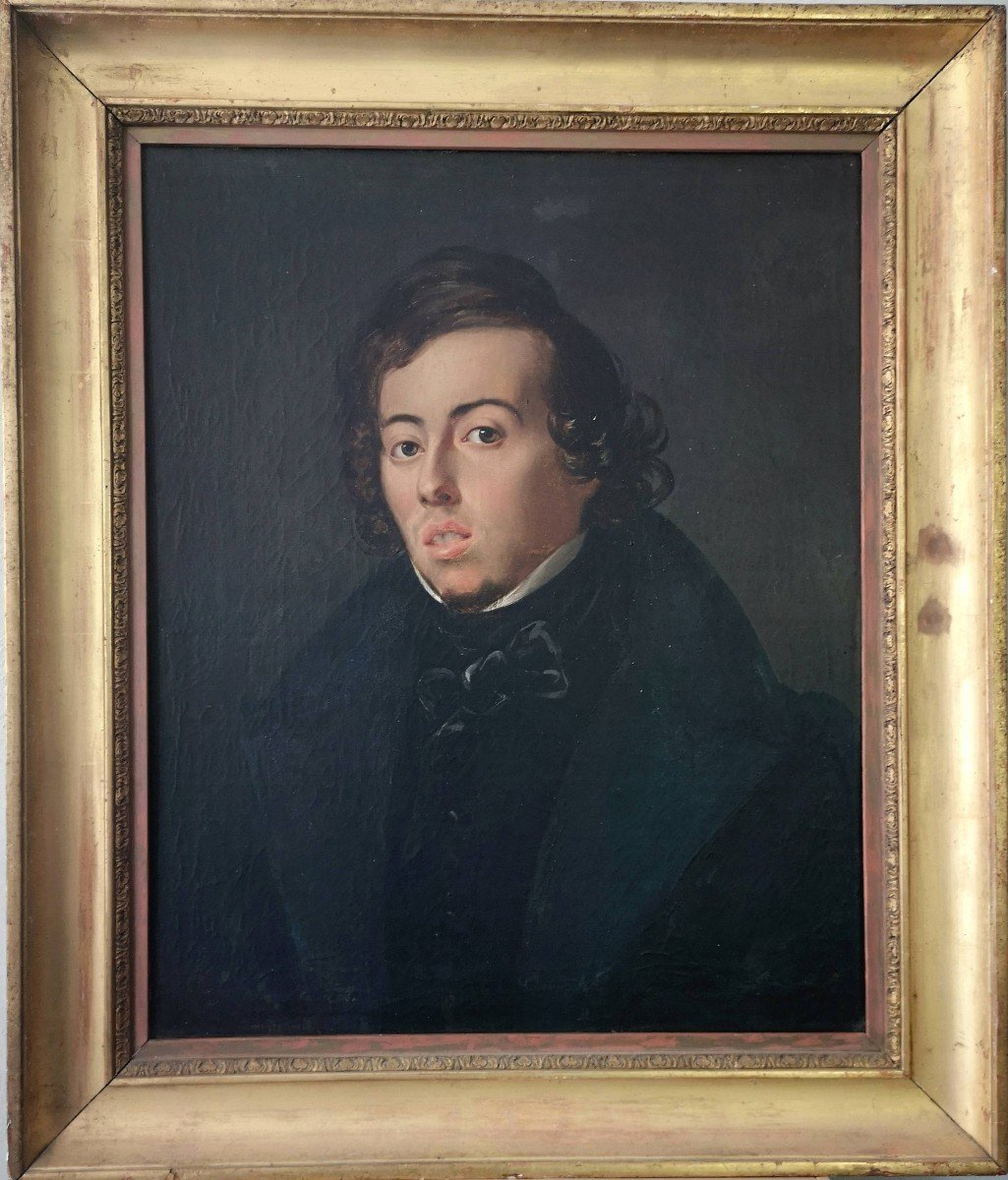 Romantic School Early 19th Century: Portrait Of An Elegant Man 1830 47 X 59 At Sight-photo-2