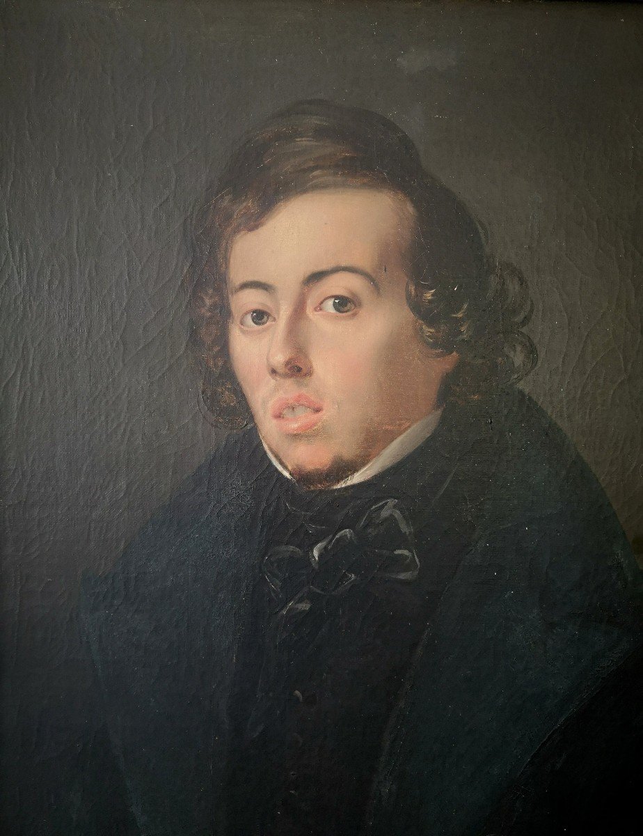 Romantic School Early 19th Century: Portrait Of An Elegant Man 1830 47 X 59 At Sight-photo-3