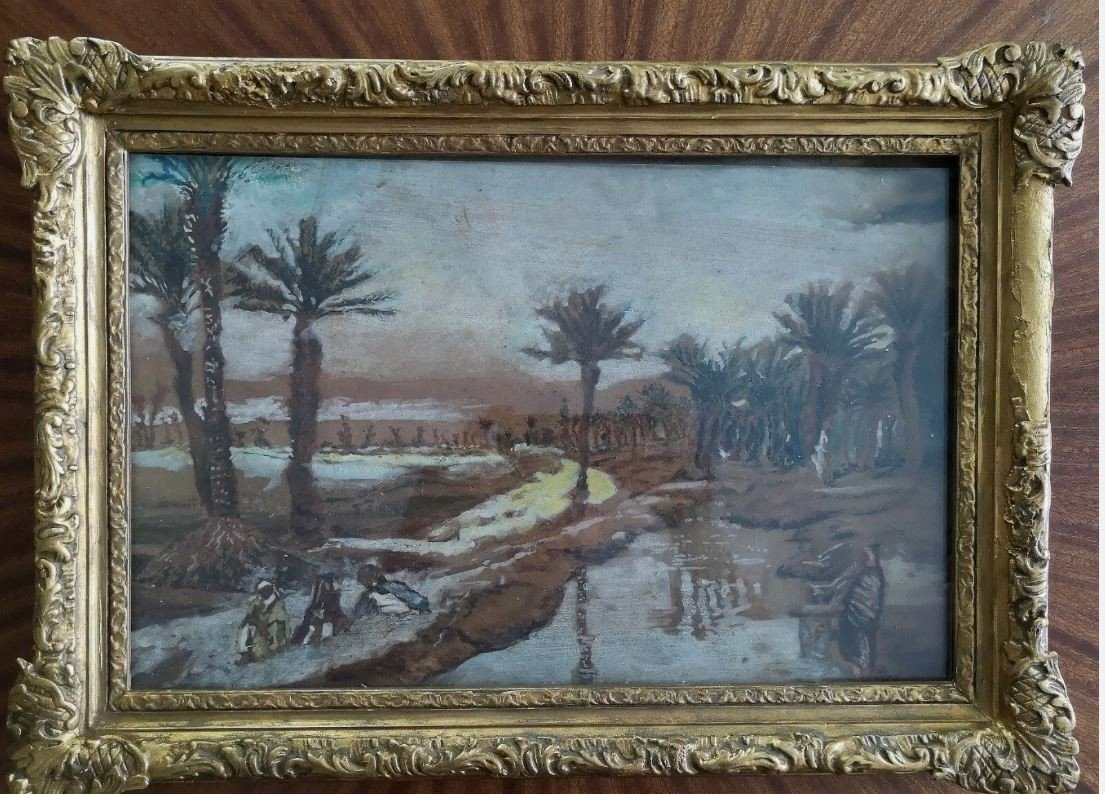 Pastel Orientalist School 19th Century “oued Animé”