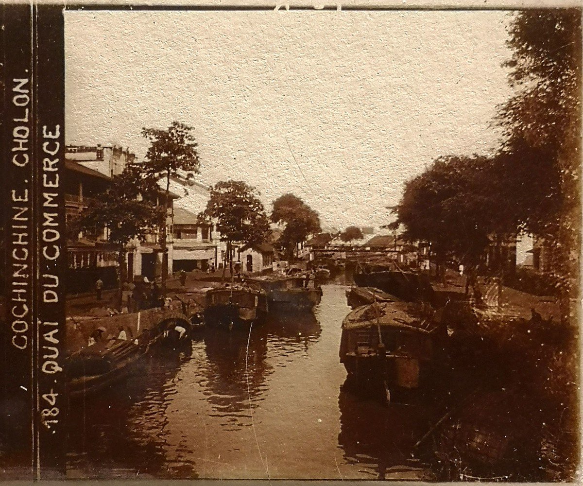 9 Glass Plates Stereoscopic Slides End Of 19th Century Cochinchina Tonkin Angkor-photo-2