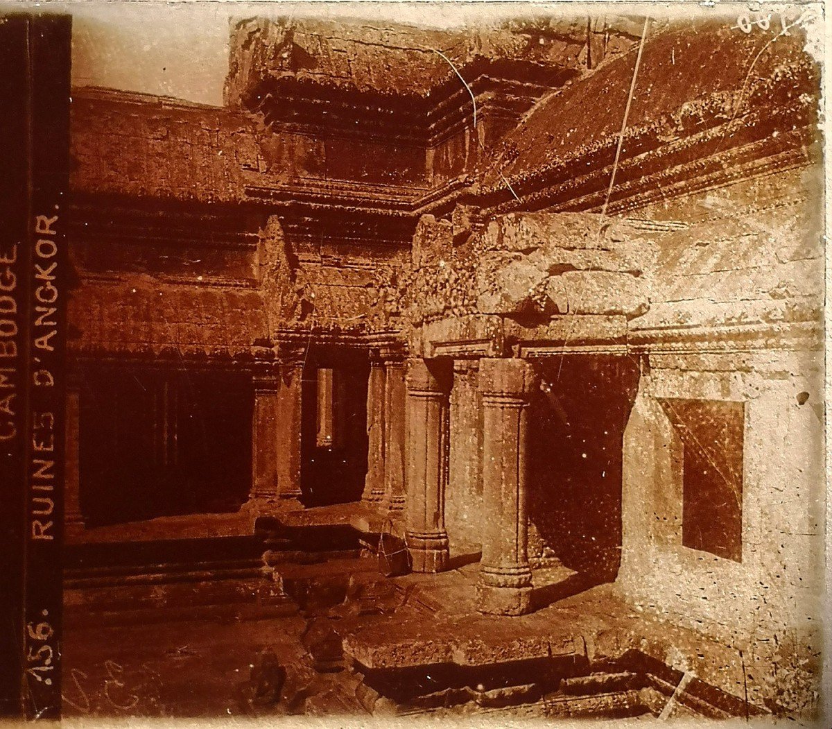 9 Glass Plates Stereoscopic Slides End Of 19th Century Cochinchina Tonkin Angkor-photo-1