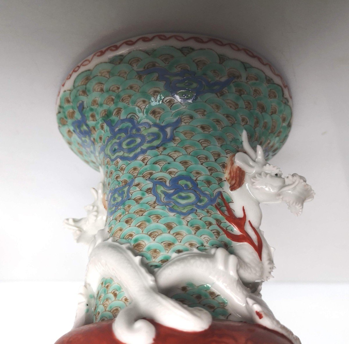 Japan XIX° Pair Of Zoshuntei Sanpo Dragon Vases - Arita Porcelain - Edo Period-photo-3