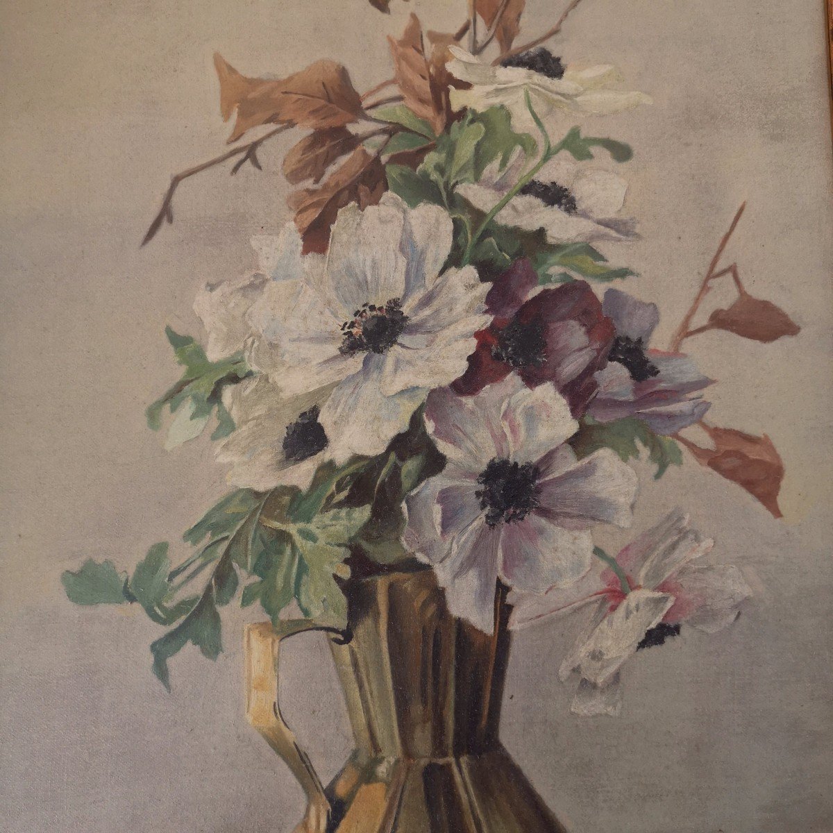 A.delcambre Nature Morte Au Bouquet Epoque 1900 Huile S/ Toile - Dim 61 X 40.5cm-photo-4