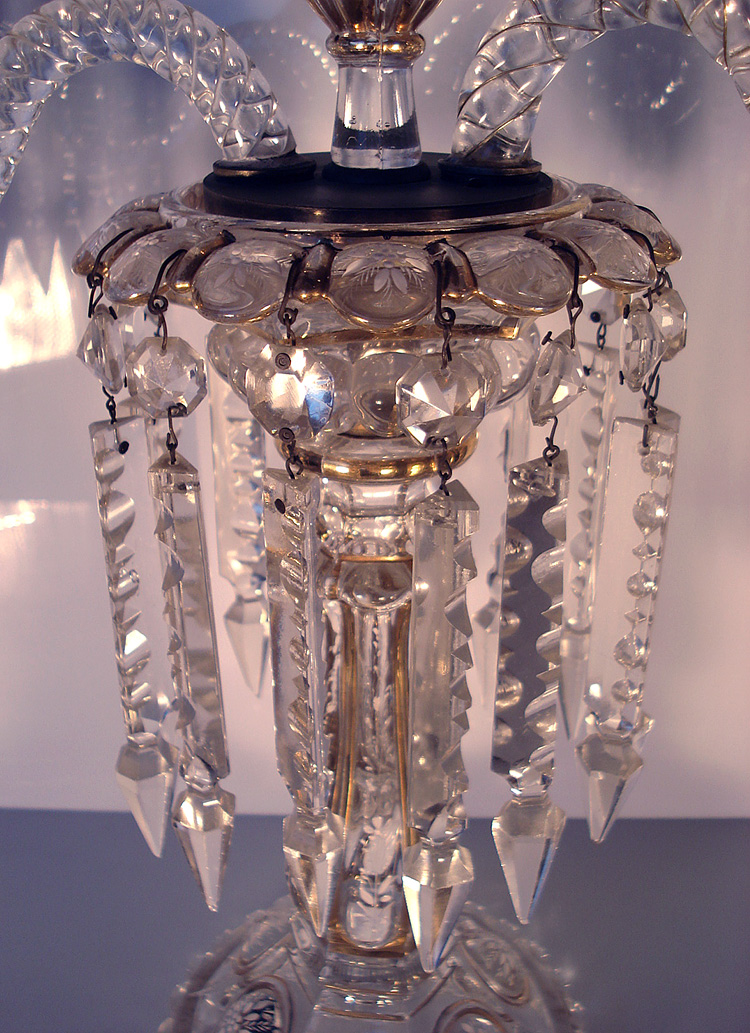 Rare Pair Of Very Large Chandeliers Baccarat Napoleon III - Ht 54cm émaillés--photo-1