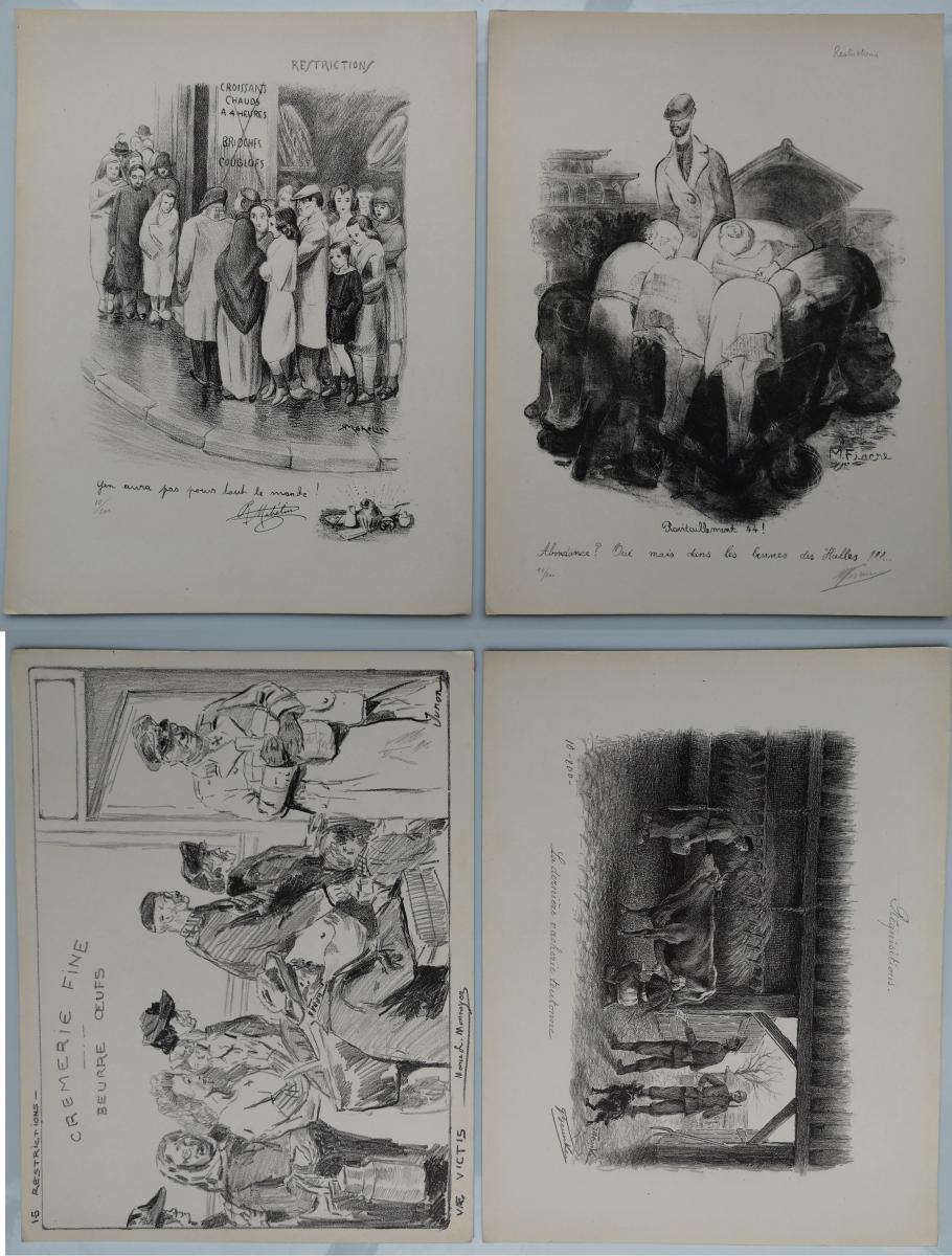 The Suffrances Of France 37 Original Lithographs Numbered And Signed 1945-photo-2