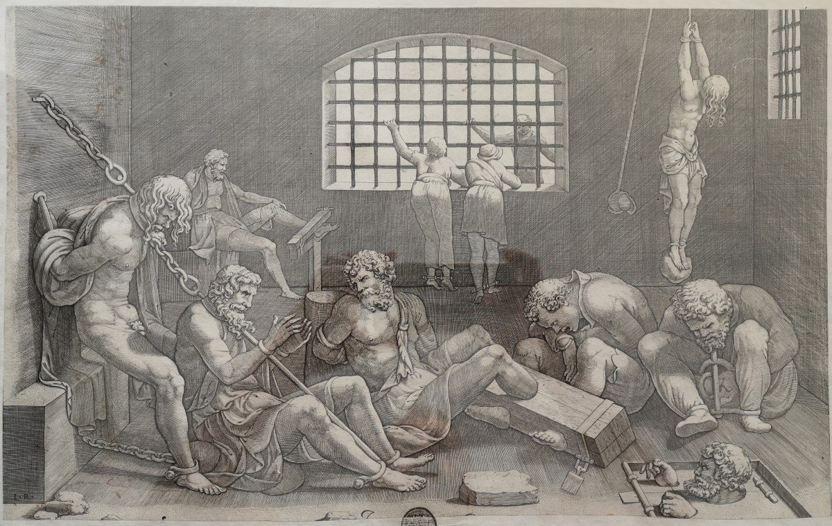 Engraving End XVI ° XVII ° Chamber Of Tortures Monogram Ir-photo-4