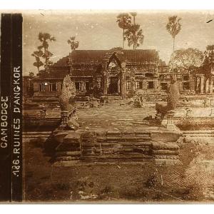 9 Plaques De Verre Diapositives Stéréoscopiques Fin XIX° Cochinchine Tonkin Angkor