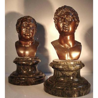 2 Busts Roman Emperors Of Which Vitellius - Period Renaissance Italy North