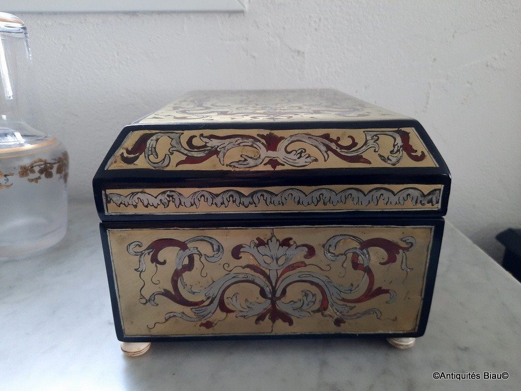 Jewelry Box In Boulle Marquetry On All  Sides, XVIII Th Century-photo-4