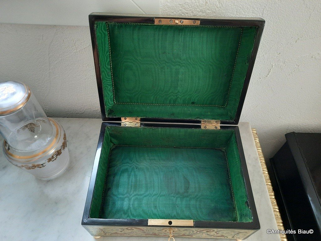 Jewelry Box In Boulle Marquetry On All  Sides, XVIII Th Century-photo-5