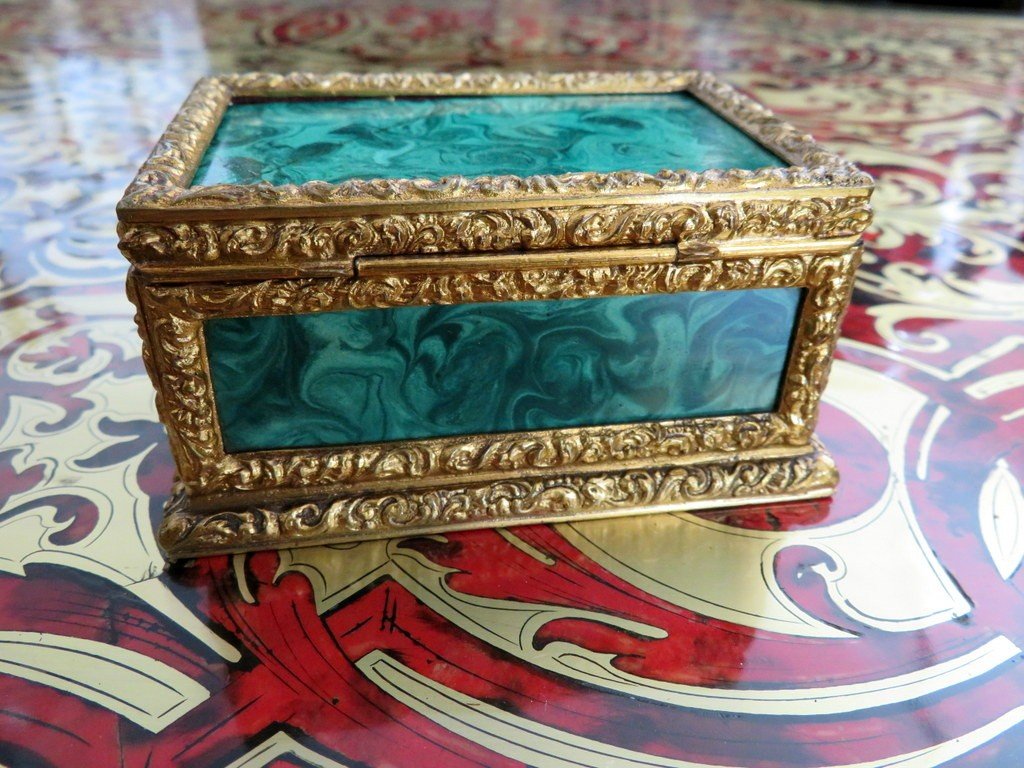 Boite En Malachite Et Bronze Epoque Napoléon III-photo-4