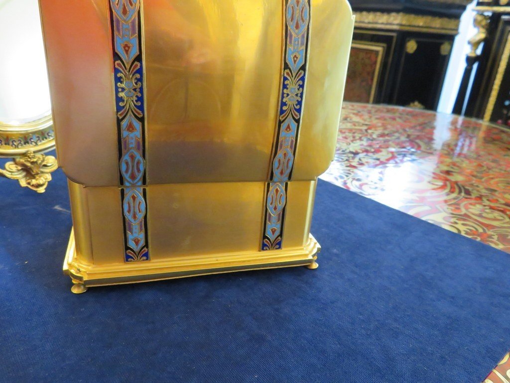 Stamped Giroux Jewelry Box In Boulle Cloisonne Marquetry Napoleon III Period-photo-3