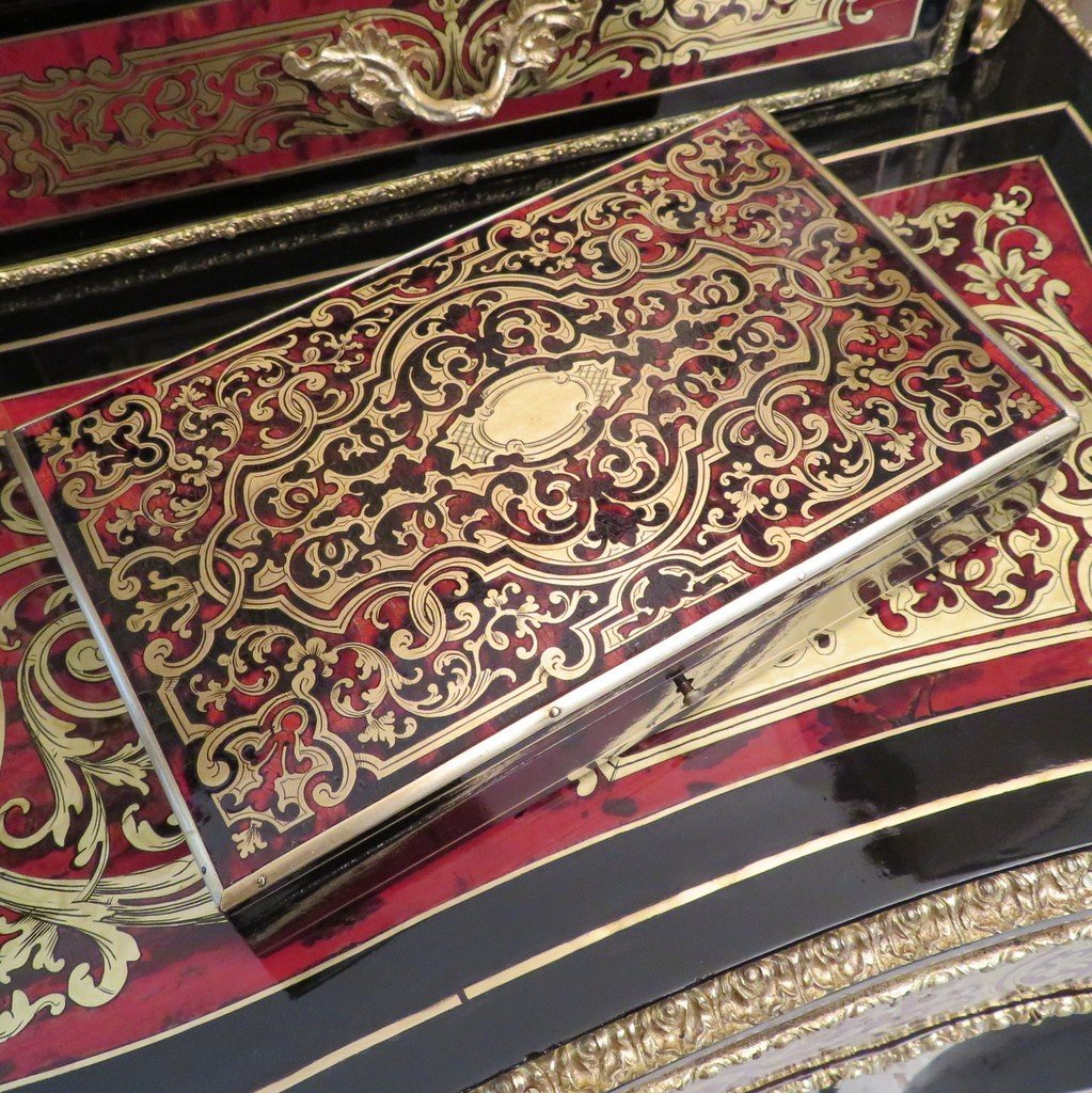 Card Box In Boulle Marquetry Napoleon III Period 19th