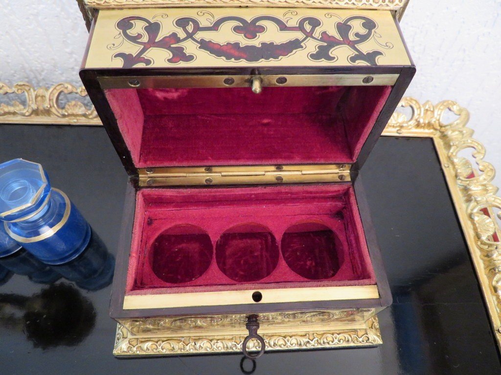 Stamped Susse Fragancy Box In Boulle Marquetry Napoleon III Period 19th-photo-5