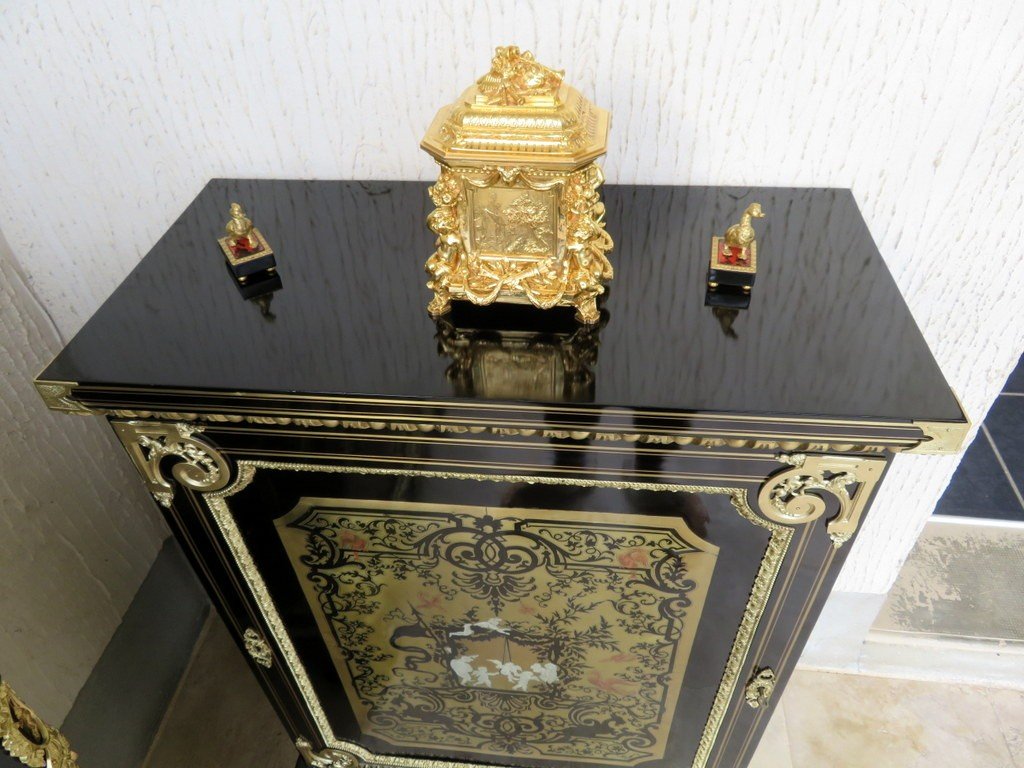  Furniture L XIV In Boulle Marquetry 19th  Napoleon III  Period -photo-6