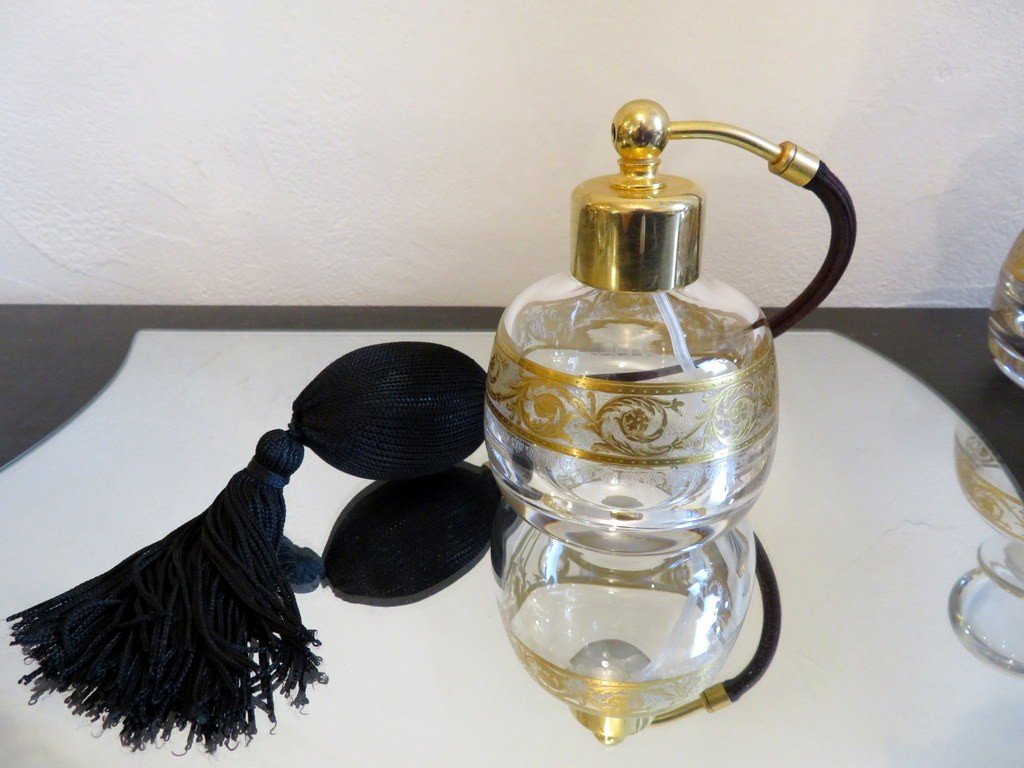Service De Beauté Facon Parfum Cristal Saint Louis Thistle Or-photo-4