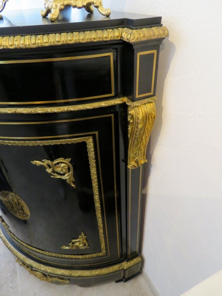 Furniture Of Corners With Brass Inlay Firt 19th  Before Napoleon III Period -photo-2