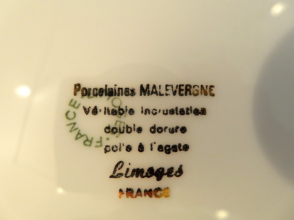 Malevergne Service En Porcelaine De Limoges Doré Dorrure Or Parfait état Complet-photo-4