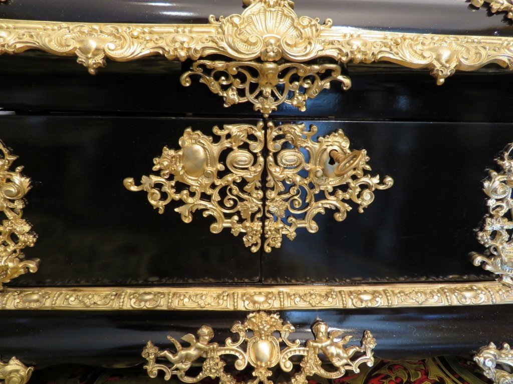 Importante Boite à Bijoux Noite Bronze d'époque Napoléon III Boulle-photo-1