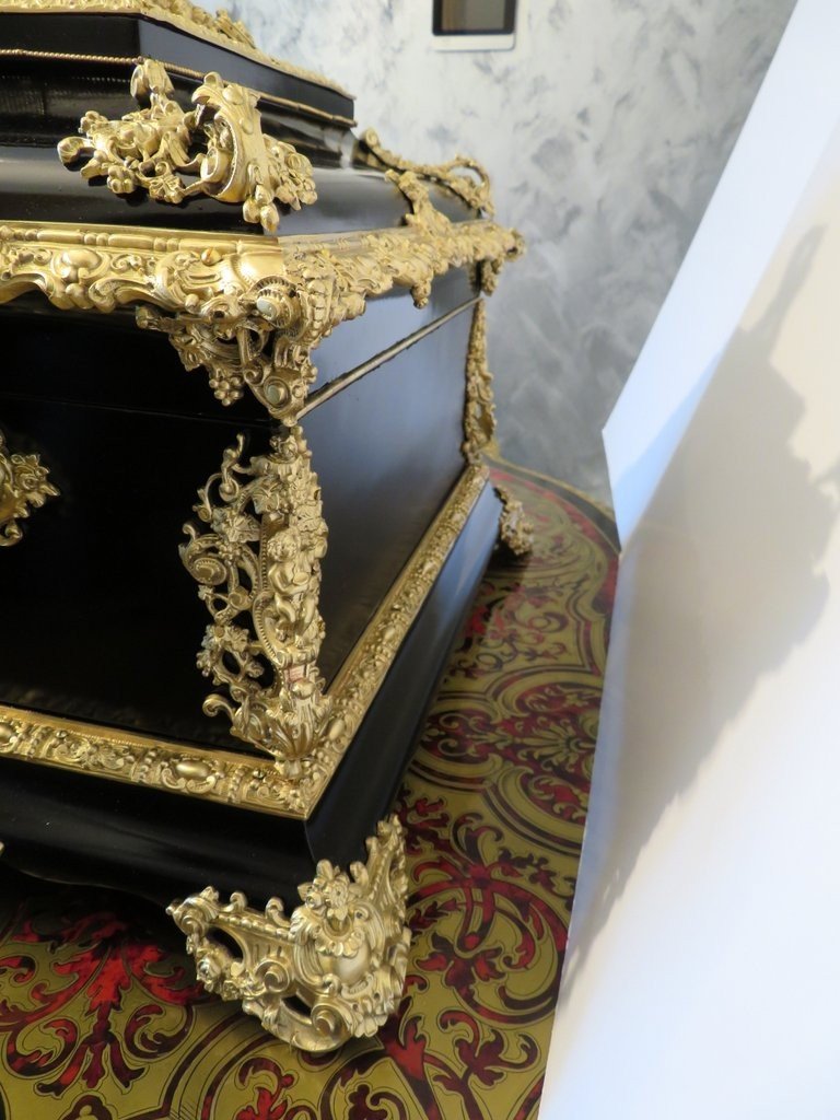 Importante Boite à Bijoux Noite Bronze d'époque Napoléon III Boulle-photo-7