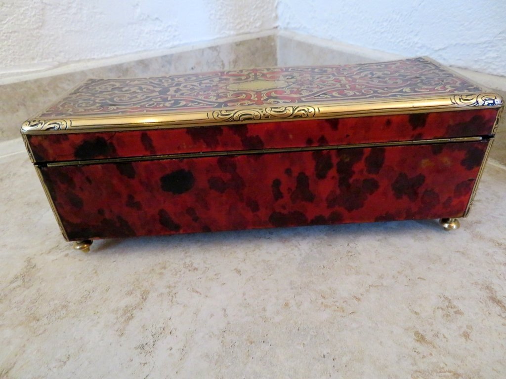 Glove Box With Boulle Marquetry On All Sides  Napoleon III Period Perfect Condition-photo-2