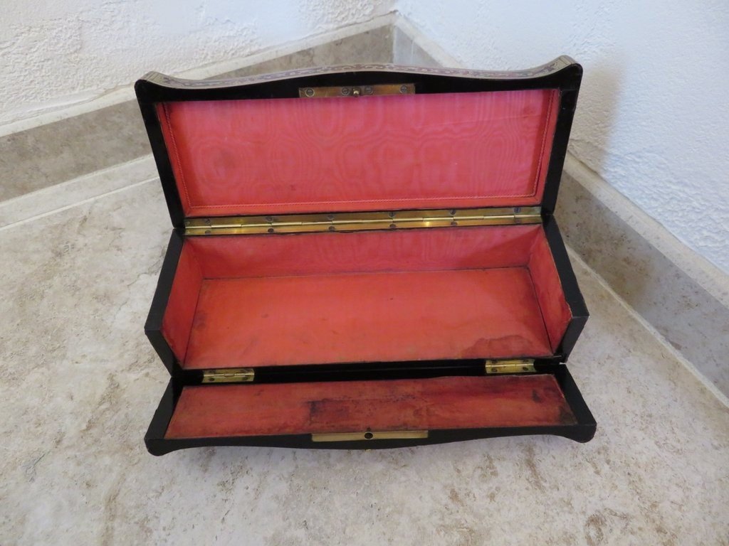 Glove Box With Boulle Marquetry On All Sides  Napoleon III Period Perfect Condition-photo-4