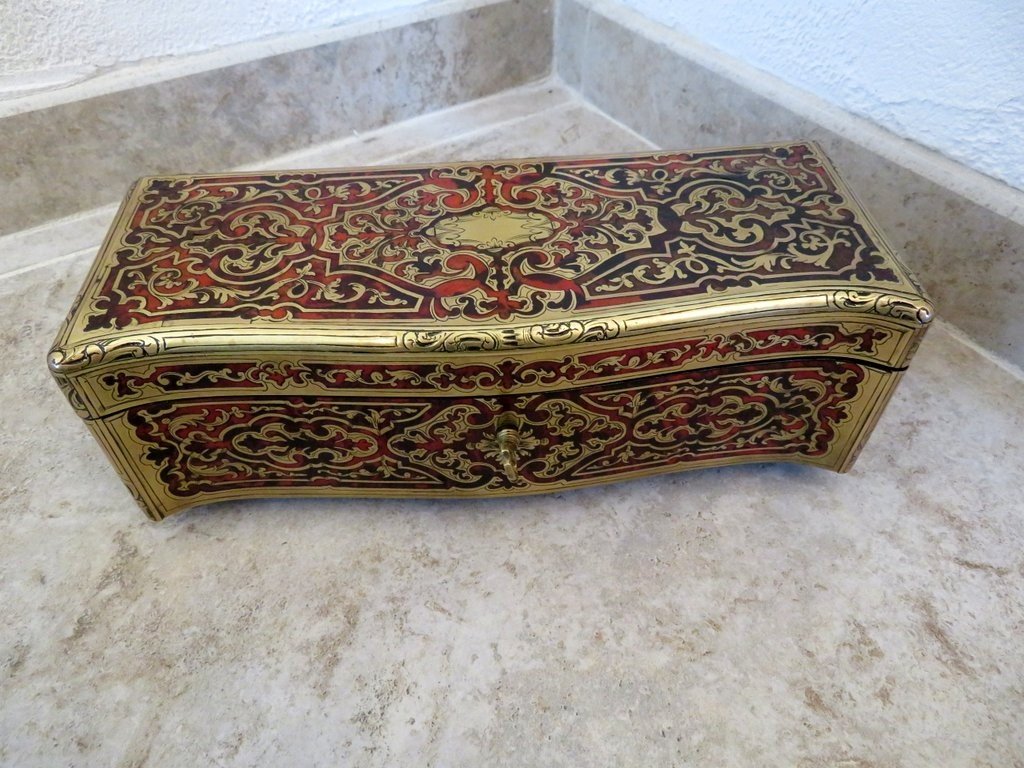 Glove Box With Boulle Marquetry On All Sides  Napoleon III Period Perfect Condition-photo-1