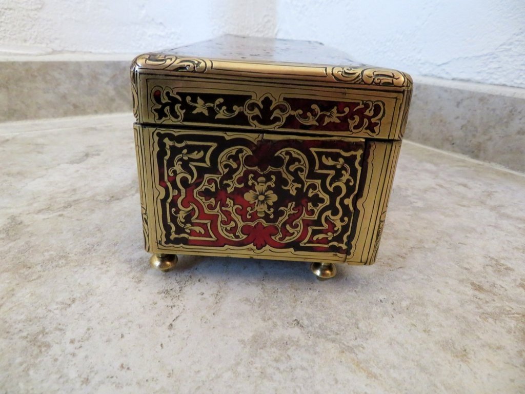 Glove Box With Boulle Marquetry On All Sides  Napoleon III Period Perfect Condition-photo-2