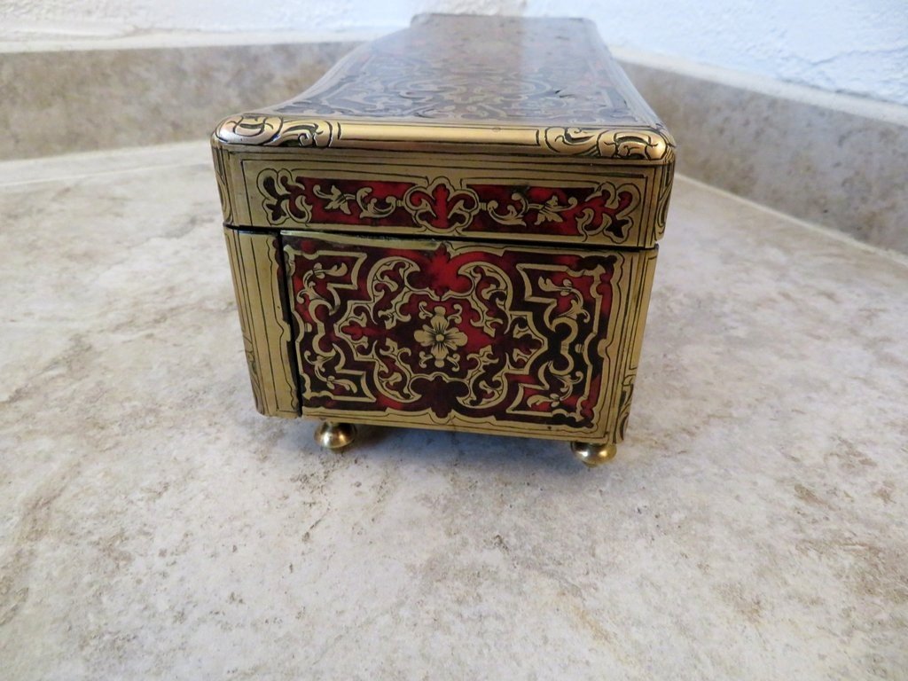 Glove Box With Boulle Marquetry On All Sides  Napoleon III Period Perfect Condition-photo-3