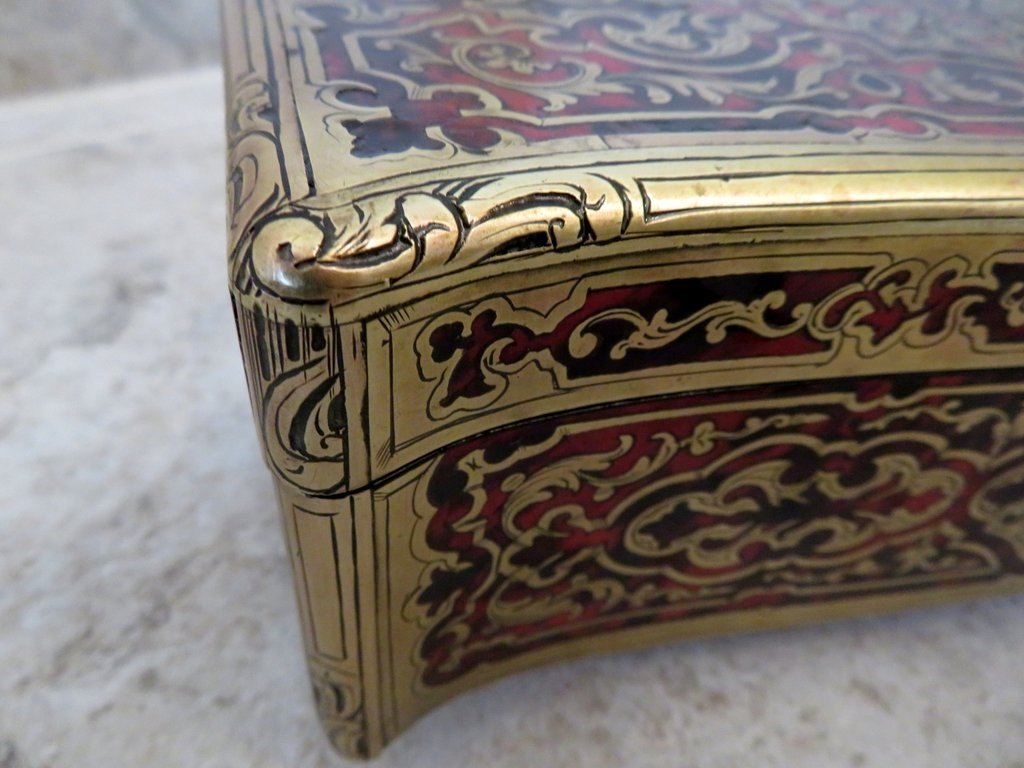 Glove Box With Boulle Marquetry On All Sides  Napoleon III Period Perfect Condition-photo-5