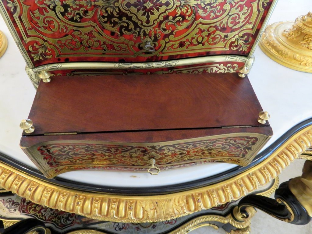 Glove Box With Boulle Marquetry On All Sides  Napoleon III Period Perfect Condition-photo-8