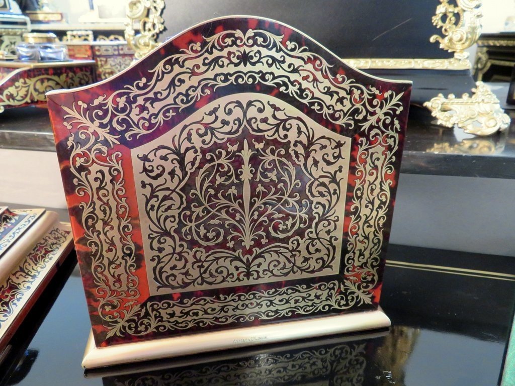 Stamped Vickery Document Holder In Boulle Marquetry Napoleon III Period 19th-photo-6