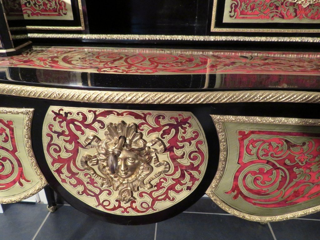 Desk In Boulle Marquetry , Napoleon III Period 19th Century Perfect Condition-photo-2