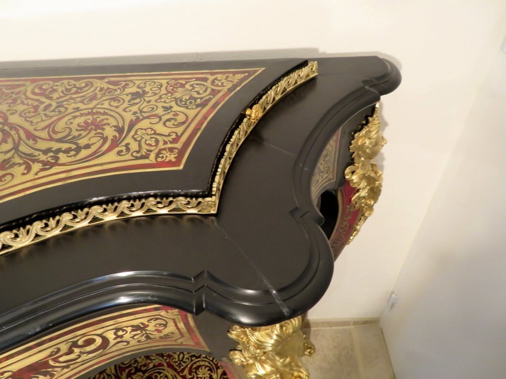 Planter  Console In Boulle Marquetry Napoleon III Period 19th Century-photo-4