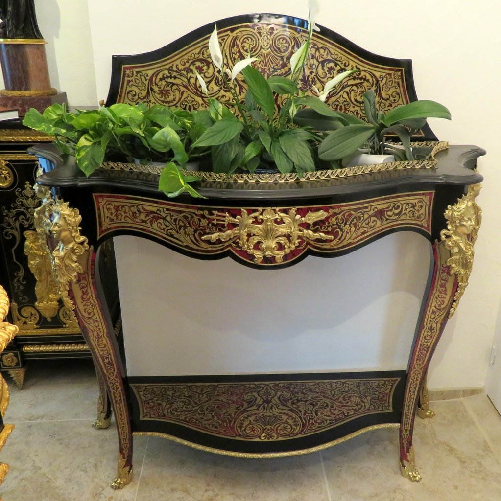 Planter  Console In Boulle Marquetry Napoleon III Period 19th Century